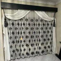پرده حریربا کناره مخمل سالن پذیرایی پرده اتاق خواب