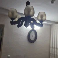 لوستر چوبی 5شاخه|لوستر و چراغ آویز|قم, پردیسان|دیوار