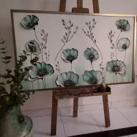 تابلوی نقاشی برجسته ی نیلوفر