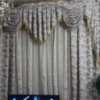 پرده به همراه والان و کتیبه و زیر پرده و تور وسط|پرده، رانر، رومیزی|تهران, پرستار|دیوار