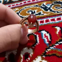 انگشتر عقیق برنجی