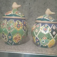 دو عدد قندان سفال