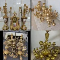 خریدارفروش آینه شمعدان برنزی برنجی سالم شکسته