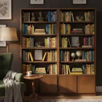 ۲ عدد کتابخانه چوبی