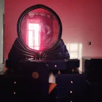 تختخواب با میز آرایش بزرگ و دو فایل دو طبقه ای|تخت و سرویس خواب|چرام, |دیوار