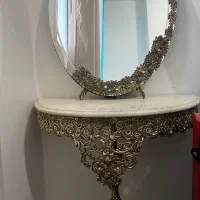 آیینه و شمعدان برنز