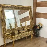 آیینه و شمعدان کلاسیک چوبی
