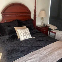 سرویس تخت چوبی و میز آرایش دو نفره|تخت و سرویس خواب|تهران, سازمان برنامه شمالی|دیوار