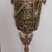 سطل و جادستمالی،گلدان برنز قدیمی