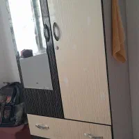 کمد سفید مشکی جا دار ۳ کشو بزرگ سالم