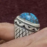 فیروزه نیشابوری طبیعی رنگ محک دوپوست سنگ چاه