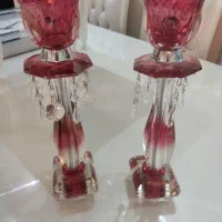 یک جفت شمعدان کریستال اصل چک