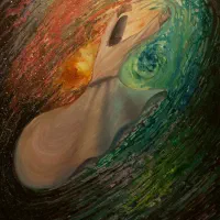 تابلو نقاشی رقص سماع در کهکشان