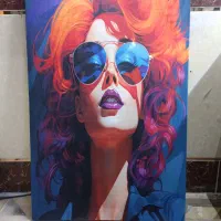 تابلو بوم مخملی طرح زنانه|تابلو، نقاشی، عکس|زاهدان, |دیوار