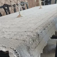 رومیزی قدیمی قلاب بافی مناسب میز غذاخوری ۸ نفره