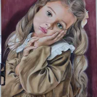 طراحی چهره سیاه قلم و پاستل