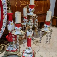 آینه و جفت شمعدان آنتیک ایتالیایی|کلکسیون اشیاء عتیقه|تهران, مرزداران|دیوار