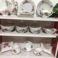 ظروف پذیرایی گل سرخی قدیمی|ظروف سرو و پذیرایی|ساری, |دیوار