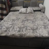 تختخواب دونفره کامل.نو نو همراه تشک و روتختی