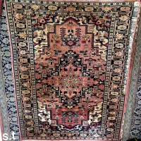 قالیچه قدیمی ریز بافت چله پشم سالم سلامت