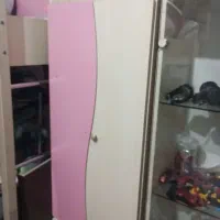 تخت خواب دوطبقه دخترانه با کابینت ام دی اف