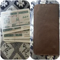 کوپن کپن قدیمی و کیف جیبی  تمام چرم دست دوز