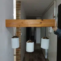 لوستر چوبی بسیار شیک و نو|لوستر و چراغ آویز|سقز, |دیوار