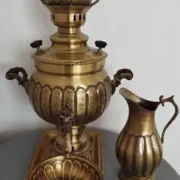 سماور برنجی ذغالی مناسب جهیزیه عروس و هدیه