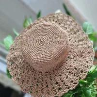 کلاه بسیار زیبا بافت با نخ رافیا