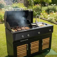 باربیکیو ۱۴۰ سانت سینک دار فلزی