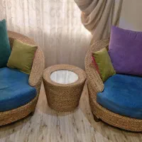 فروش مبل نیم ست حصیری|مبلمان خانگی و میز عسلی|بندر ماهشهر, |دیوار