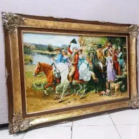 تابلو فرش ابریشم دستباف تبریز طرح بدرقه ۱۱۰ × ۱۵۰