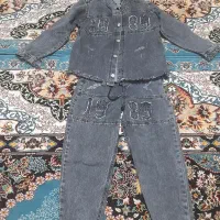 کاپشن دخترانه تمیز ودر حدنو  ، ویه کت و شلوار لی|کفش و لباس بچه|خواف, |دیوار