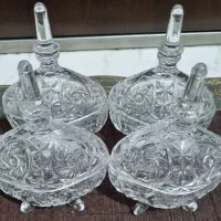 ۴ عدد قندان(قندون) خورشیدی کریستال اصل چک