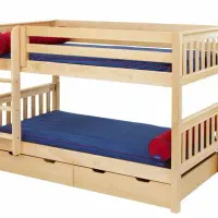 تخت خواب کودک نوجوان ۲ طبقه چوبی طبیعی|تخت و سرویس خواب|تهران, مدائن|دیوار