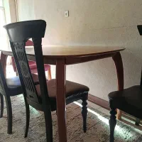 میز نهارخوری شش نفره سه صندلی چوبی ویراکیش