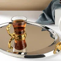 سینی پذیرایی استیل براق