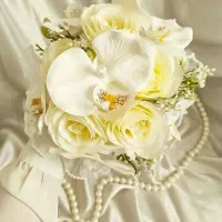 دسته گل عروس رز و ارکیده