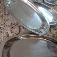 سرویس دیس استیل قدیمی6تِک پنیرخوری یاکیک خوری فلور