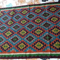 گلیم پشمی دورو سفت بافت بدون سرکجی ابعاد ۱.۵ دز۲|گلیم، جاجیم، گبه|شیراز, شاهچراغ|دیوار
