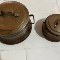 ۲ عدد ظرف مسی عتیقه|کلکسیون اشیاء عتیقه|بهشهر, |دیوار