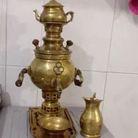 سماور ذغالی برنجی کوچک|سماور، چای‌ساز، قهوه‌ساز|قم, محمد آباد|دیوار