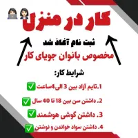 کاره پاره وقت و بصورت کاملا آنلاین برای بانوان