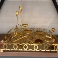 سینی به همراه دو عدد جا شمعی