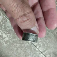 حلقه نقره گبری نقش دار