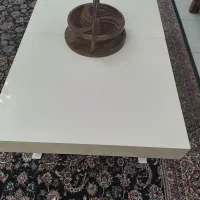 میز جلو مبلی کشو دار سفید اندازه ۱۱۵در۷۰