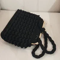 کیف دستی بافتنی نو|لوازم خیاطی و بافتنی|لشت نشا, |دیوار