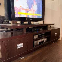 میز تلویزیون چوبی ۲ کشو