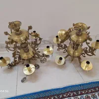 لوستر ۵ شاخه برنجی جفت|لوستر و چراغ آویز|تهران, علی‌آباد|دیوار