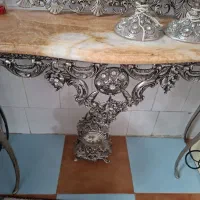 آینه و شمدان برنز قدیمی